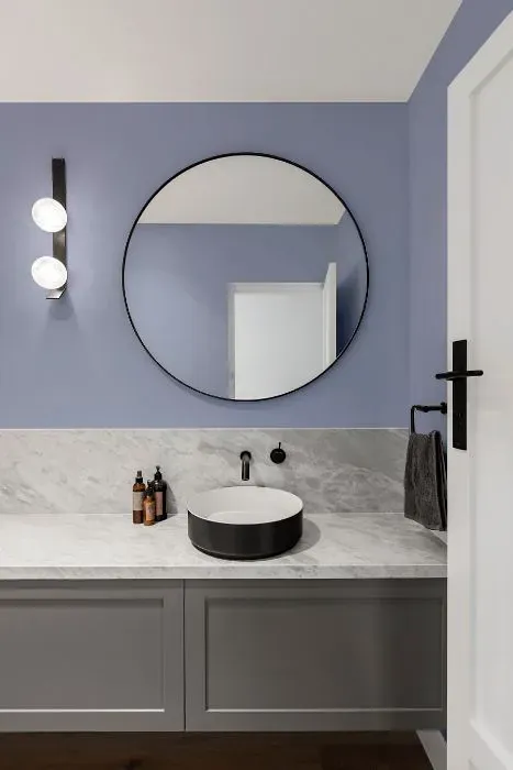 Benjamin Moore Blue Viola minimalist bathroom