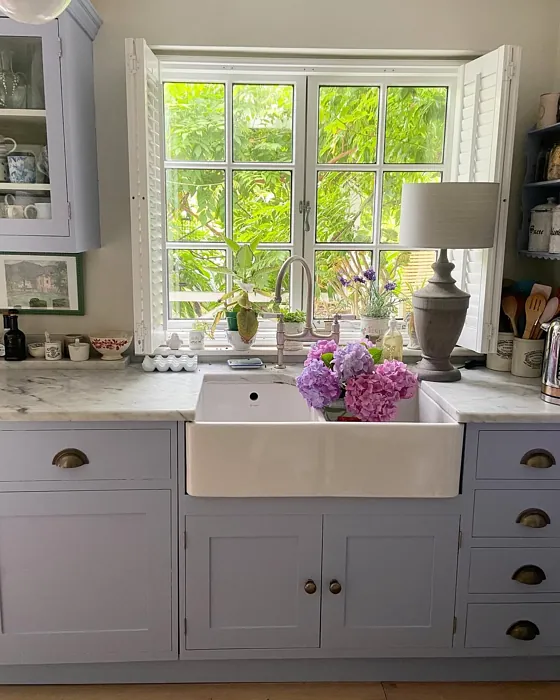 Benjamin Moore Blue Viola kitchen cabinets 