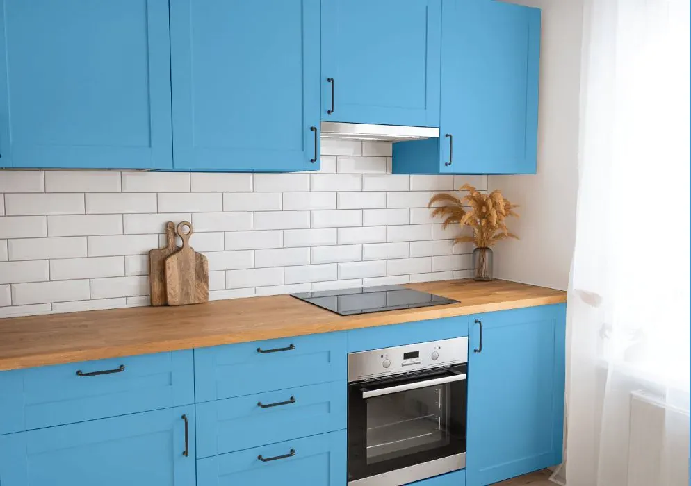 Benjamin Moore Blue Wave kitchen cabinets