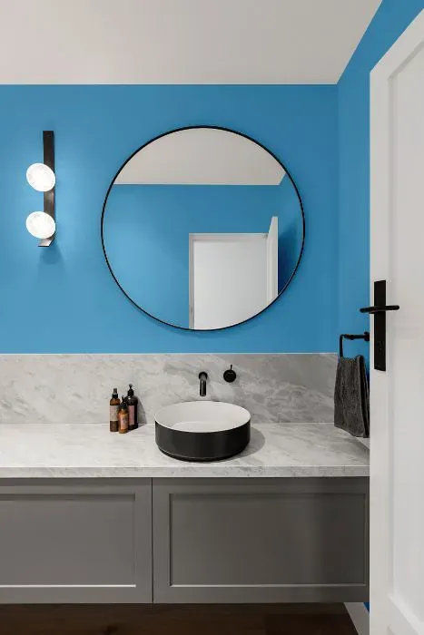 Benjamin Moore Blue Wave minimalist bathroom