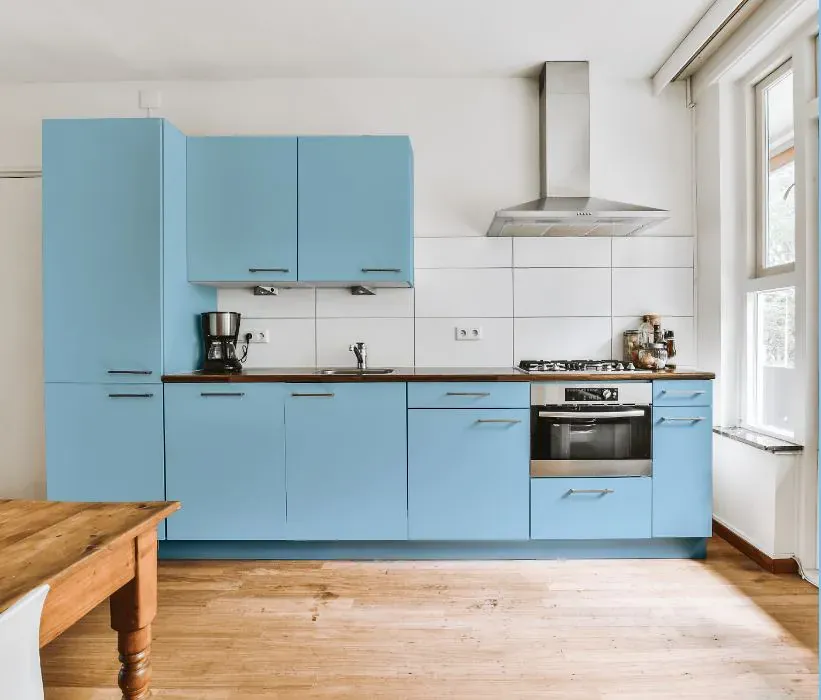 Benjamin Moore Bluebelle kitchen cabinets