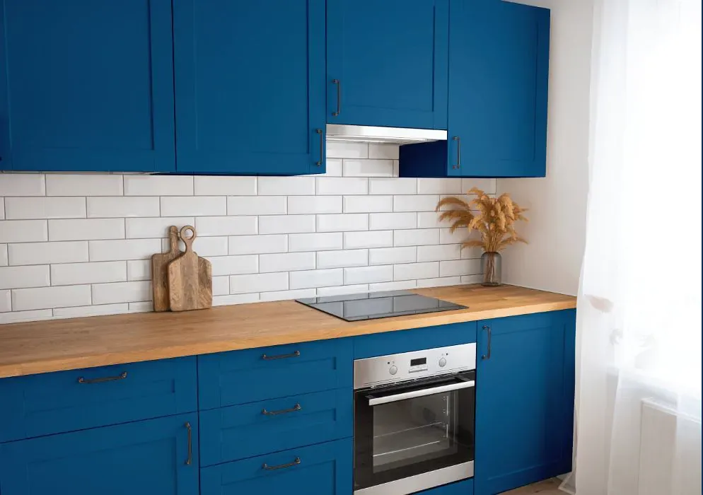 Benjamin Moore Blueberry kitchen cabinets