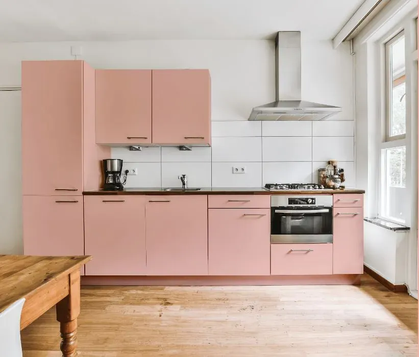 Benjamin Moore Blushing Brilliance kitchen cabinets