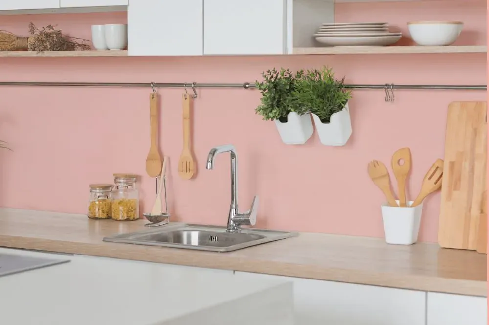 Benjamin Moore Blushing Brilliance kitchen backsplash