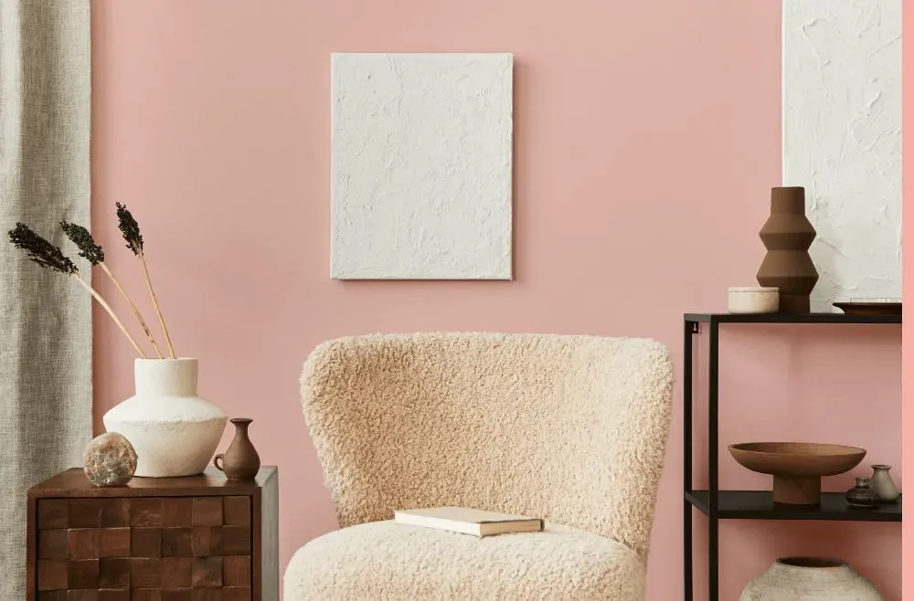 Benjamin Moore Blushing Brilliance living room interior