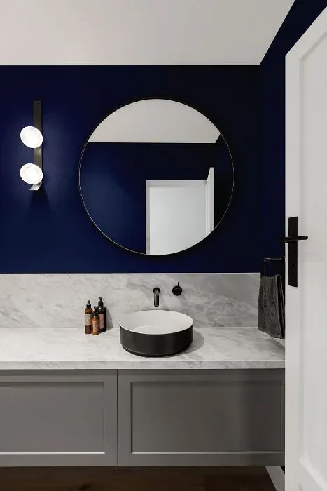 Benjamin Moore Bold Blue minimalist bathroom