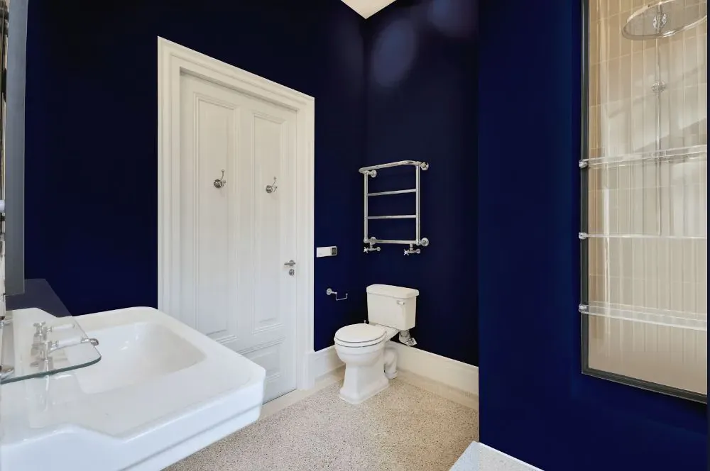Benjamin Moore Bold Blue bathroom