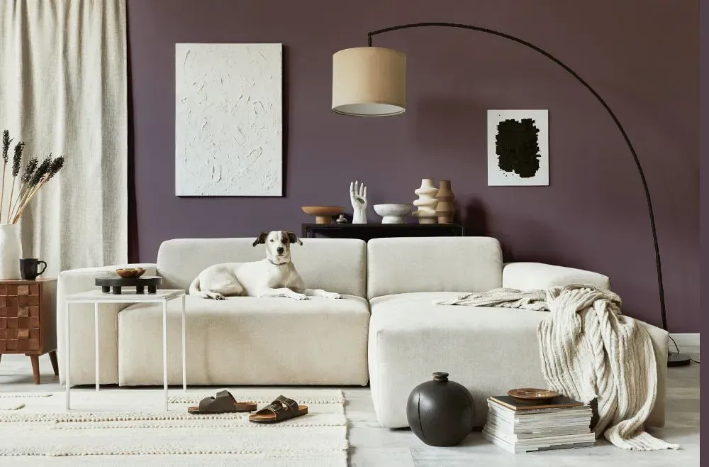 Benjamin Moore Bonne Nuit cozy living room