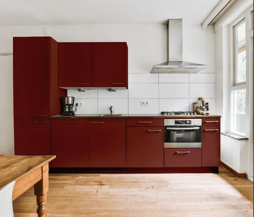 Benjamin Moore Brick Red kitchen cabinets