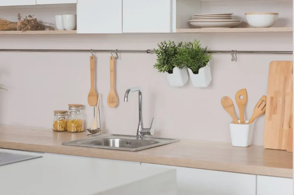 Benjamin Moore Bridal Rose kitchen backsplash