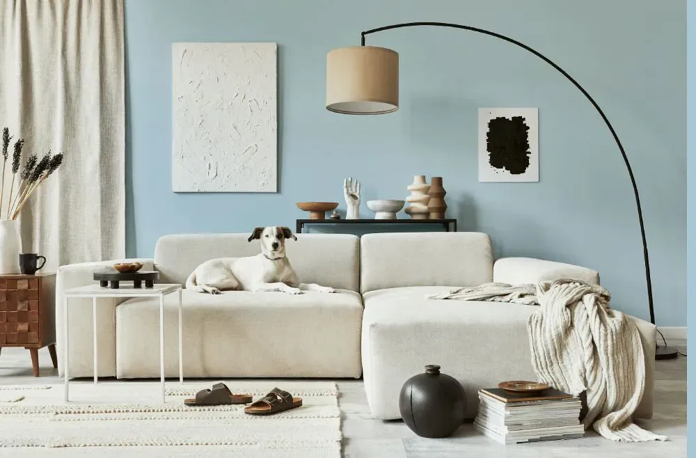 Benjamin Moore Bright and Early cozy living room