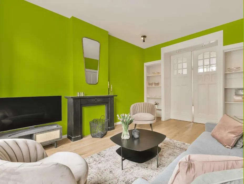 Benjamin Moore Bright Lime victorian house interior