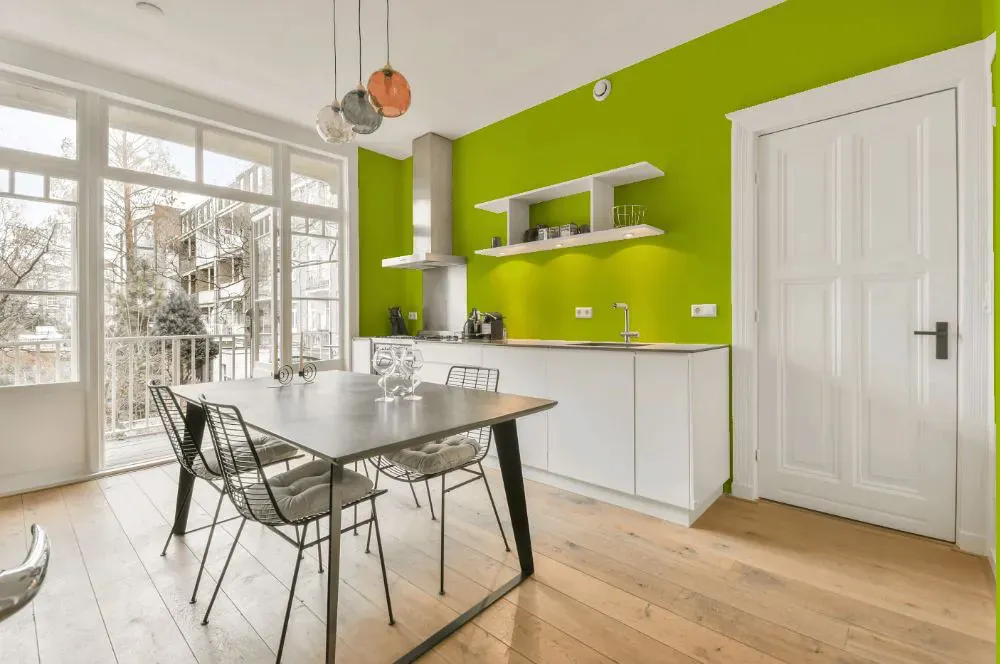 Benjamin Moore Bright Lime kitchen review