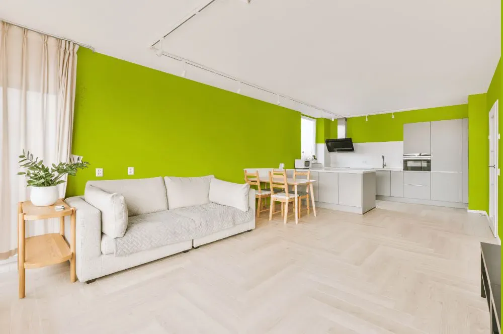 Benjamin Moore Bright Lime living room interior