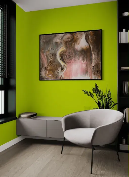 Benjamin Moore Bright Lime living room