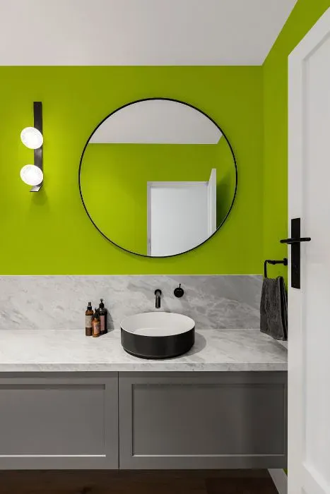 Benjamin Moore Bright Lime minimalist bathroom