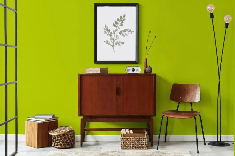 Benjamin Moore Bright Lime japandi interior