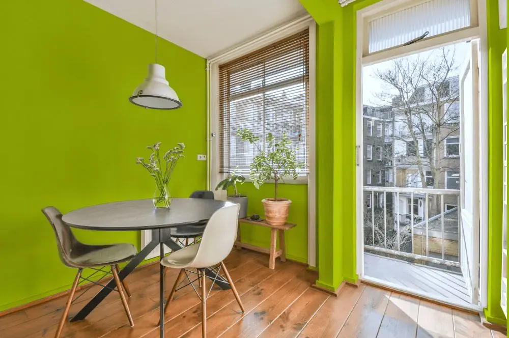 Benjamin Moore Bright Lime living room