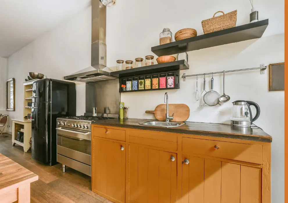 Benjamin Moore Brilliant Amber kitchen cabinets