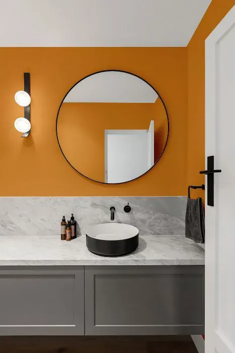 Benjamin Moore Brilliant Amber minimalist bathroom