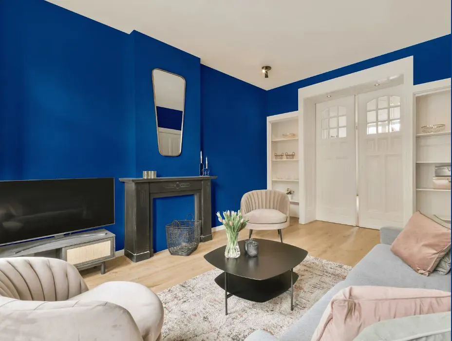 Benjamin Moore Brilliant Blue victorian house interior