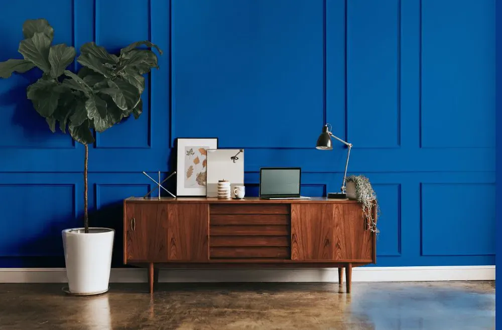 Benjamin Moore Brilliant Blue modern interior