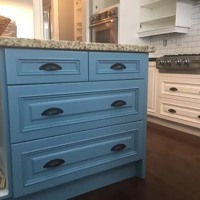 Benjamin Moore Buckland Blue kitchen cabinets paint