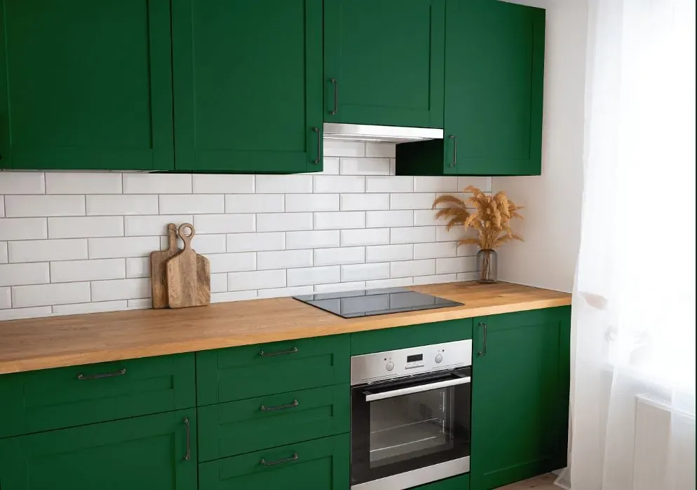 Benjamin Moore Buffett Green kitchen cabinets