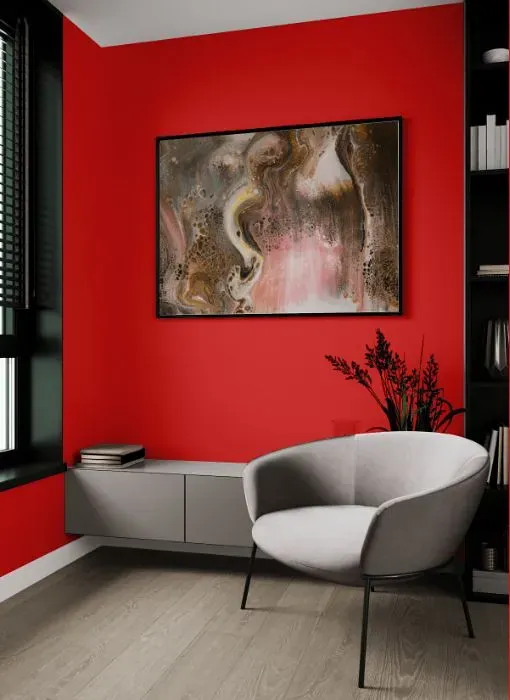 Benjamin Moore Bull's Eye Red living room