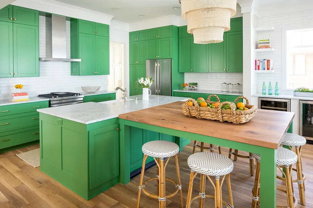 Benjamin Moore Bunker Hill Green Kitchen Cabinets