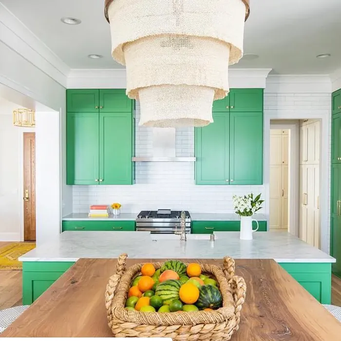 Bunker Hill Green kitchen cabinets paint