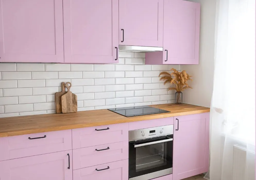 Benjamin Moore Bunny Nose Pink kitchen cabinets