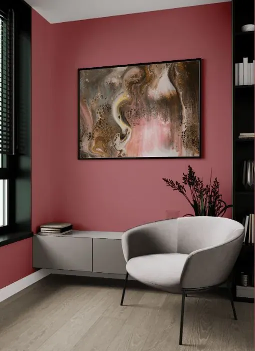 Benjamin Moore Burgundy Rose living room