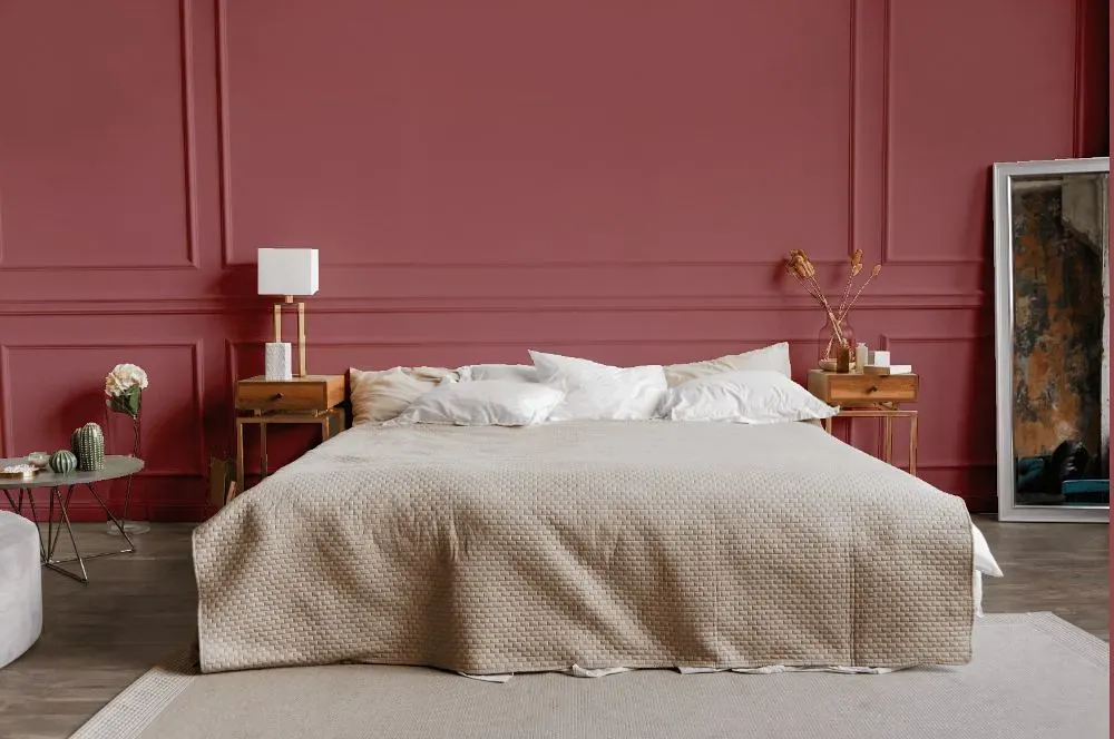 Benjamin Moore Burgundy Rose bedroom