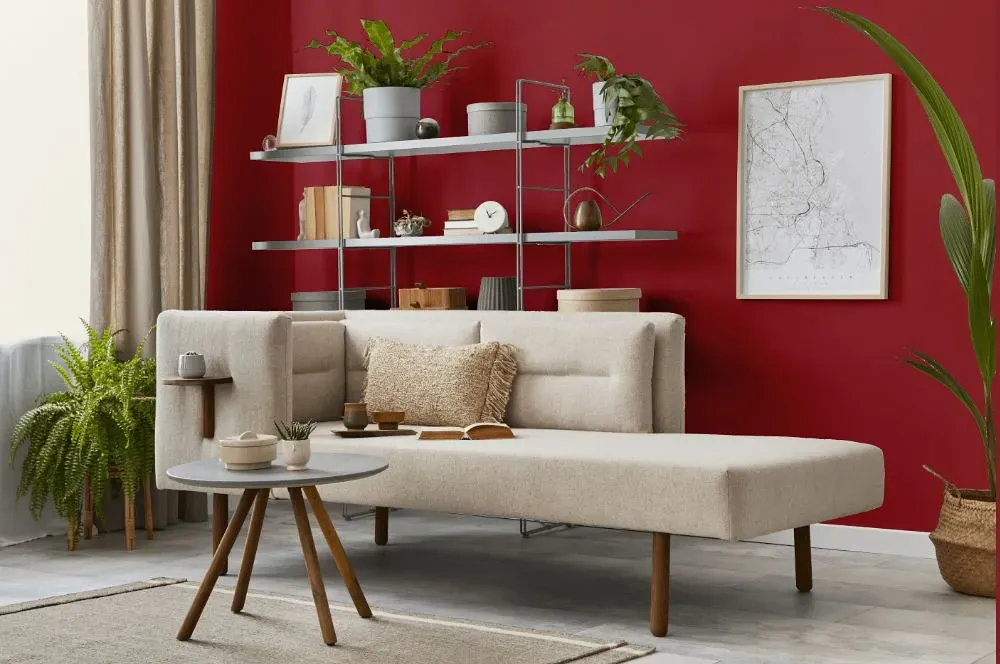 Benjamin Moore Burnt Peanut Red living room