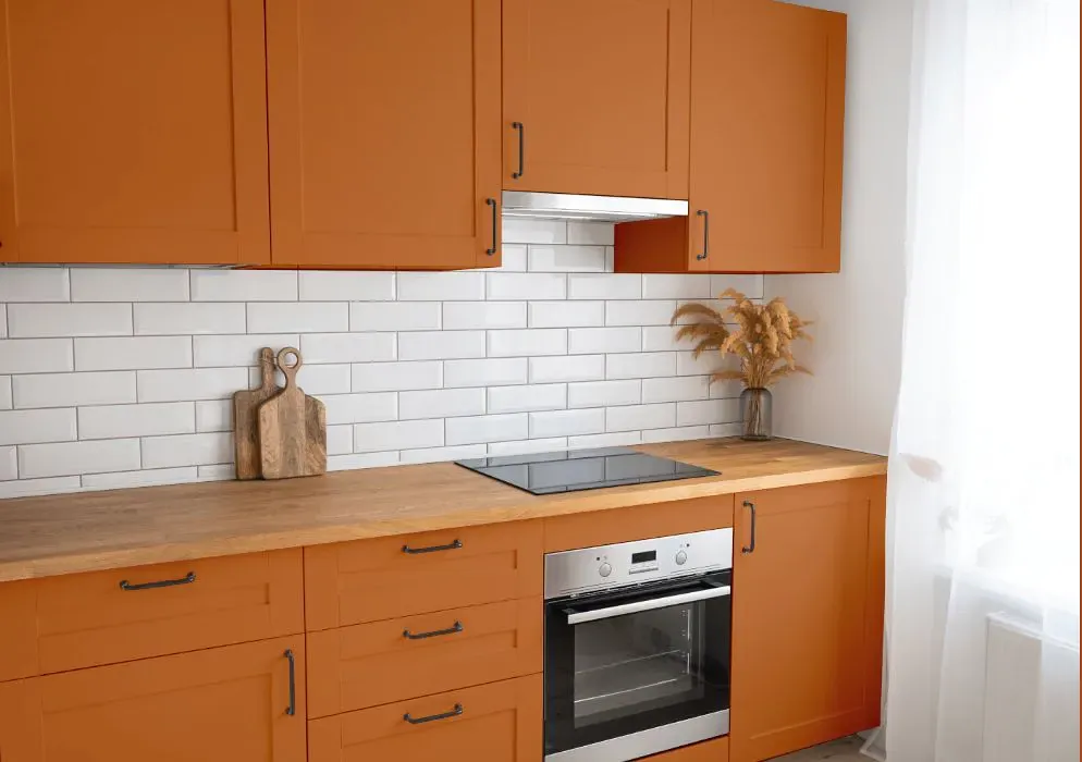 Benjamin Moore Buttered Yam kitchen cabinets