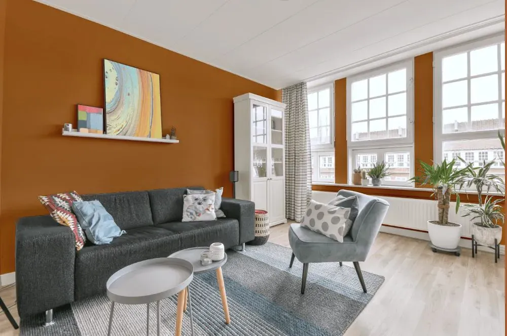 Benjamin Moore Butterscotch Sundae living room walls