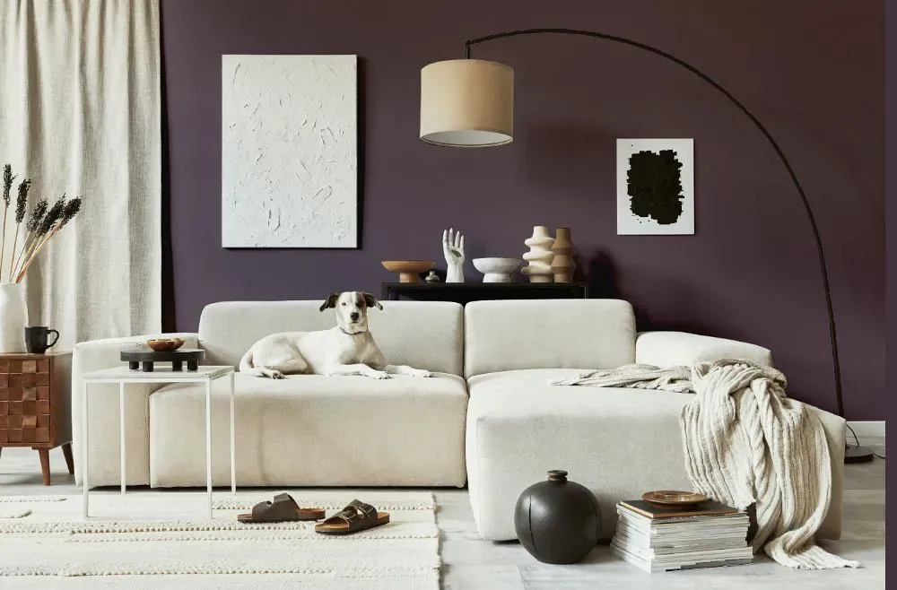 Benjamin Moore Cabernet cozy living room