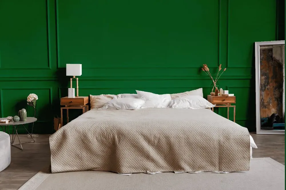 Benjamin Moore Cactus Green bedroom