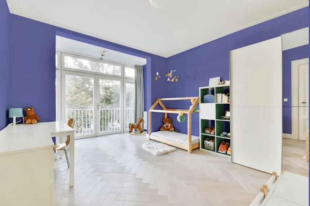 Benjamin Moore California Lilac kidsroom interior, children's room