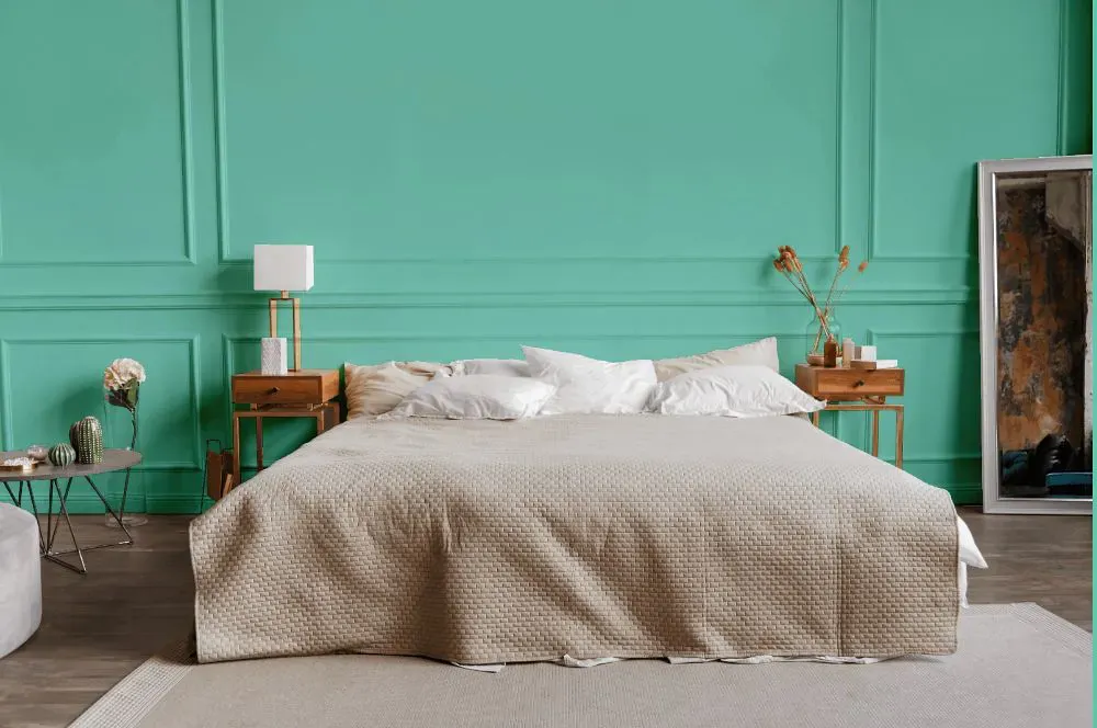 Benjamin Moore Calming Green bedroom