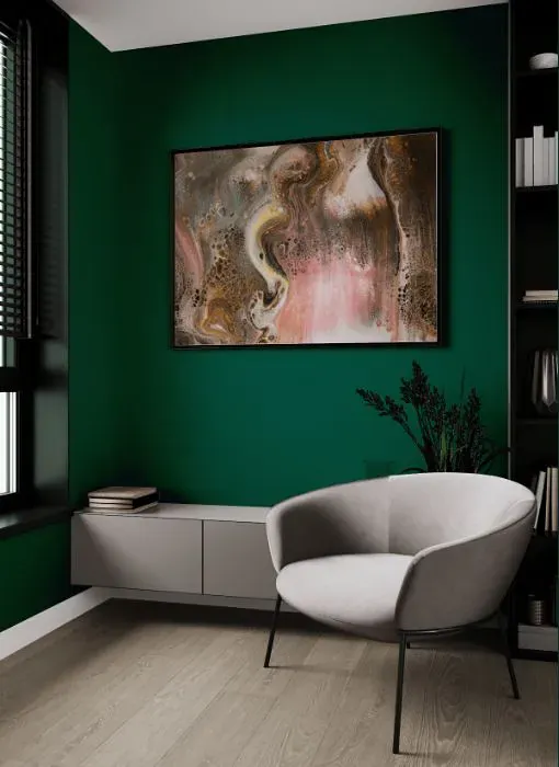 Benjamin Moore Calypso Green living room