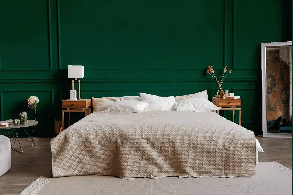 Benjamin Moore Calypso Green bedroom