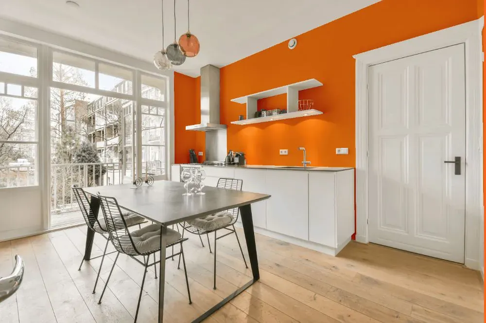 Benjamin Moore Calypso Orange kitchen review