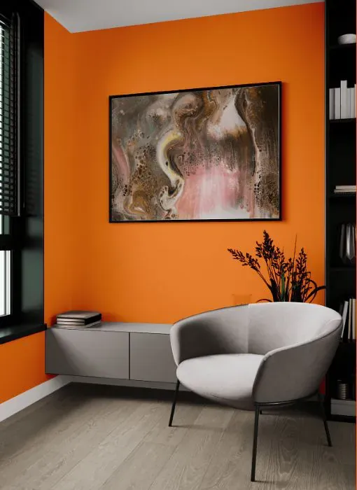 Benjamin Moore Calypso Orange living room
