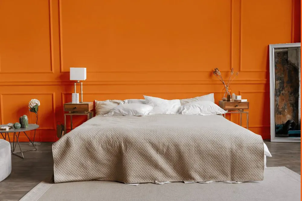 Benjamin Moore Calypso Orange bedroom