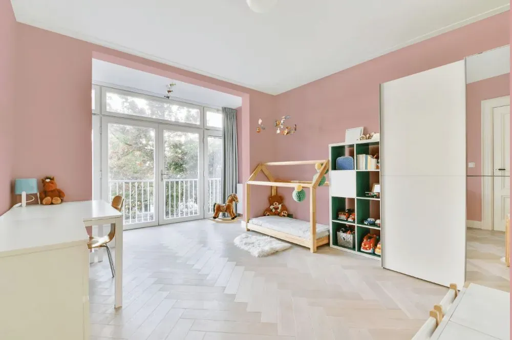 Benjamin Moore Camellia Pink kidsroom interior, children's room
