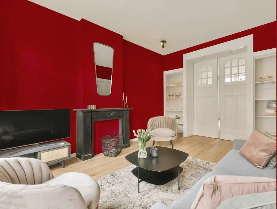 Benjamin Moore Candy Cane Red victorian house interior