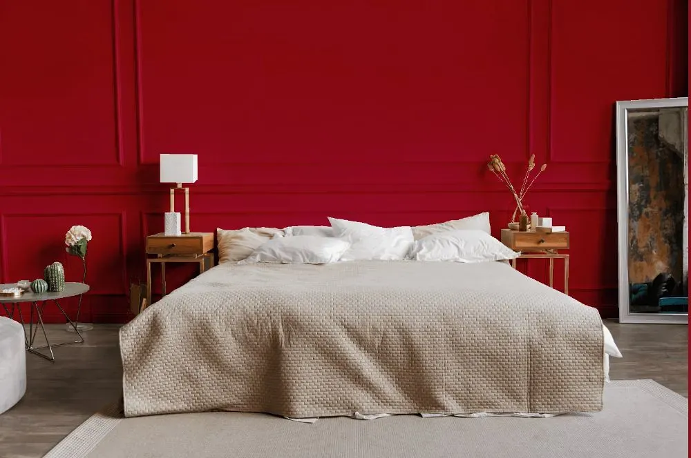 Benjamin Moore Candy Cane Red bedroom