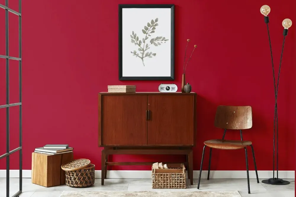 Benjamin Moore Candy Cane Red japandi interior